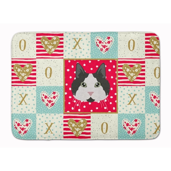 Carolines Treasures 19 x 27 in. Cymric No.2 Cat Love Machine Washable Memory Foam Mat CK5109RUG - main